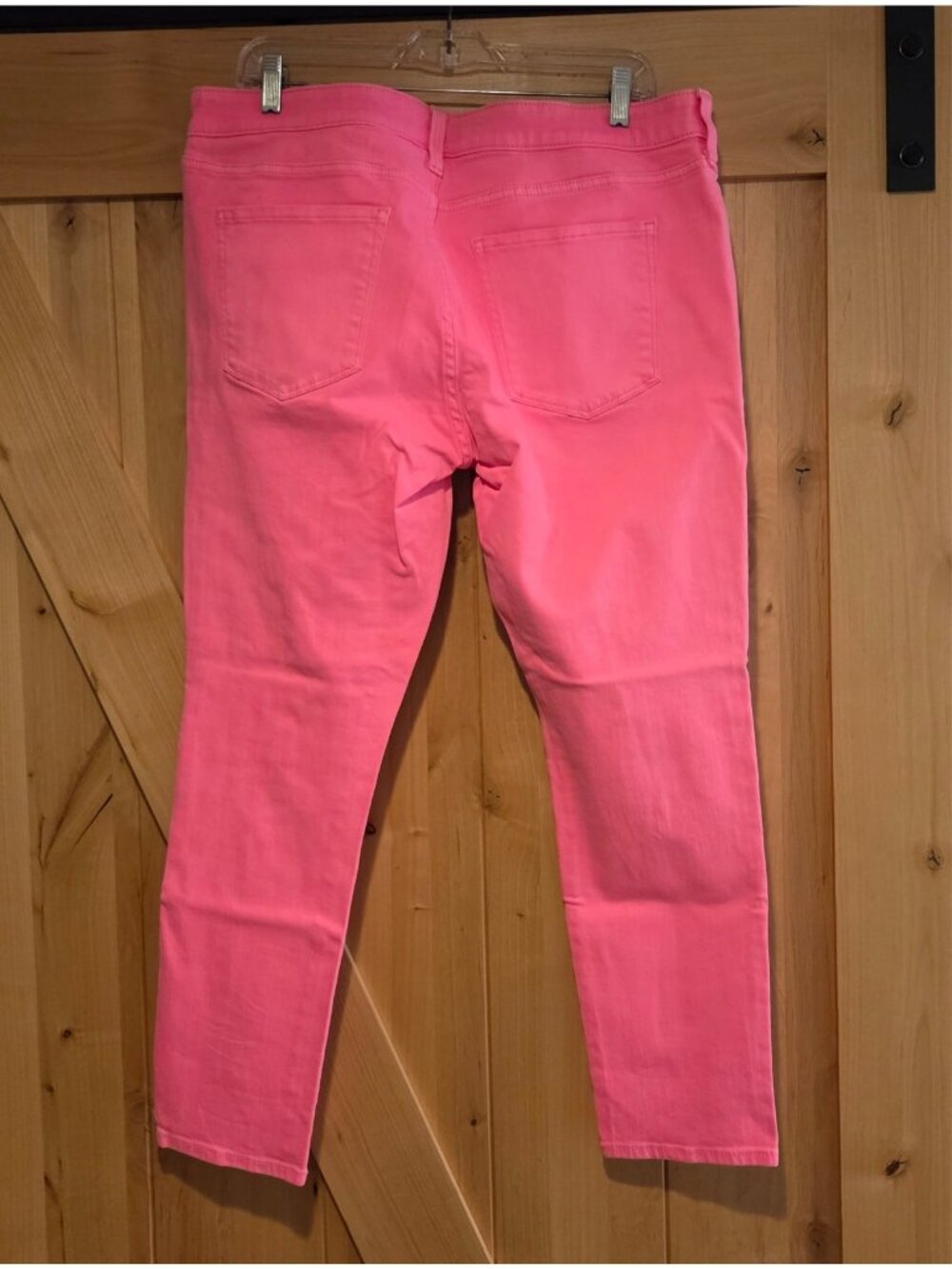 New! Arizona Jeans 17 Juniors 36x27" Neon Hot Pink Ankle Mid Stretch Distressed - Picture 2 of 13